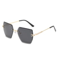 Modern rimless square sunglasses with grey lenses and gold metal temples for women - Hot Items / Standard (Incl. 13% VAT) Gold Frame with Grey Lenses