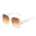 Chic ivory square oversized sunglasses with sparkling rhinestones and gradient lenses - One Size / Off-White Frame Dual Tea Lens