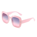 Lunettes de soleil carrées oversize à paillettes roses et verres dégradés - Monture Rose Verres Rose Gris