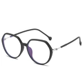 Occhiali anti luce blu con montatura TR90 nera a poligono e stanghette in metallo argento - Montatura Argento Nero Opaco