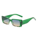 Occhiali da sole rettangolari con montatura verde trasparente e lenti blu sfumate - Montatura Demi Verde Lenti Blu Marroni