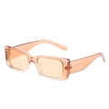 Occhiali da sole rettangolari alla moda in montatura ambra arancio con borchie argento - Montatura Tè Chiaro Lenti Tè Chiaro