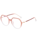 TR90 large frame glasses with pink orange gradient finish and gold metal accents - Matte Tea