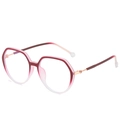 TR90 oversized anti-blue light glasses with a red and white gradient polygon frame - Matte Purple