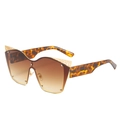 Cat eye zonnebril met schildpadmontuur, kleurverloopglazen en goudkleurige bloemendetails - Schildpad Poten Dubbele Thee Lenzen
