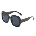 Lunettes de soleil carrées surdimensionnées avec monture noire et verres gris foncé - Monture Noire Verres Noir Gris