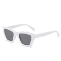Fashionable square sunglasses with thick white frames and dark grey lenses for women - New Style / Standard (Incl. 13% VAT Invoice) White Frame Full Gray Lenses