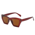 Fashionable square semi-transparent burgundy cat-eye sunglasses with dark brown lenses - New Style / Regular (Inc. 13% VAT) Brown Frame Solid Brown Lenses