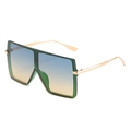 Square oversized sunglasses with green resin frames and gradient blue lenses - New Style / Standard (Incl. 13% VAT) Green Frame Green Yellow Lenses