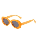 Chic oval sunglasses featuring a bright orange plastic frame and dark grey lenses - New Style / Standard (13% VAT) Orange Frame Grey Lenses
