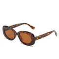 Retro oval tortoise shell sunglasses with amber lenses and vintage 90s street style - New Style / Regular (Incl. 13% VAT) Leopard Frame All Tea Lenses