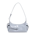 Bolso de hombro azul claro brillante con bolsillos laterales y correa ajustable - Azul