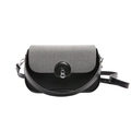 Borsa a tracolla minimalista con contrasto di texture e chiusura girevole in metallo - Nero