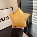 Star-shaped acrylic shoulder bag in bright yellow matte finish with gold chain - Gold