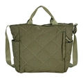 Sac fourre-tout matelassé vert olive avec motif losanges et bandoulière réglable - Vert