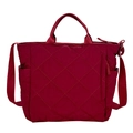 Sac fourre-tout matelassé bordeaux avec motif à losanges et bandoulière - Rouge