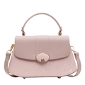 Pink tote bag with python pattern detail, metallic M buckle and adjustable strap - Pink