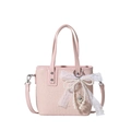 Borsa rosa intrecciata con fiocco in pizzo bianco e ciondolo di perle in stile dolce - Rosa