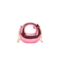 Mini-Handtasche aus Acryl in glänzendem Pink mit Metallic-Effekt und goldener Kette - Rosa