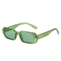 Lunettes de soleil rétro ovales vert gelée pour femmes avec monture rectangulaire fine - Monture Vert Olive Verres Verts