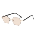 Lunettes de soleil polygonales sans monture avec verres marron clair et métal doré - Monture Dorée Verres Champagne
