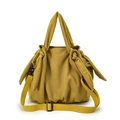 Bolso hobo de pana amarillo mostaza con correa ajustable de lona y lazo lateral - Estilo de Pana (6153-花mz) / Amarillo