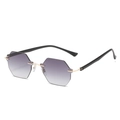 Lunettes de soleil sans monture avec verres dégradés violets et accents dorés - Monture Dorée Verres Gris Dégradés