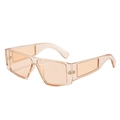 Lunettes de soleil tendance à petite monture pêche transparente pour hommes et femmes - Monture Champagne / Verres Thé