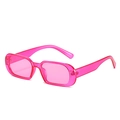 Trendy Y2K jelly pink rectangular sunglasses with translucent frame and matching lenses - Purple Frame / Purple Lens