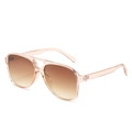 Retro pilot sunglasses featuring transparent champagne pink frames and brown gradient lenses - Regular / Champagne Frame Double Tea Lens