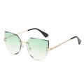 Lunettes de soleil œil de chat sans monture, verres dégradés verts et branches dorées - Monture Or Vert