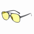 Classic pilot sunglasses with black frame and yellow transparent lenses for women - Regular / Black Frame Yellow Lens