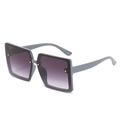 Oversized square sunglasses in grey-blue frames with purple gradient lenses - Grey Frame Grey Lens