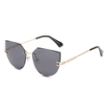 Lunettes de soleil œil-de-chat sans monture avec verres gris et branches dorées - Monture Dorée Verres Gris
