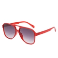 Vintage aviator sunglasses with translucent red frame and purple gradient lenses - Regular / Red Frame Double Grey Lens