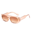 Retro-Sonnenbrille mit pfirsich-bernsteinfarbenem Rahmen und braunen Verlaufsgläsern - Champagner Rahmen Doppeltee Linse