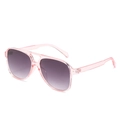 Pink transparent frame aviator sunglasses with grey gradient lenses for women - Regular / Pink Frame Gradient Grey Lens