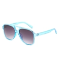 Retro aviator sunglasses with transparent blue frame and purple gradient lenses - Regular / Blue Frame Gradient Grey Lens