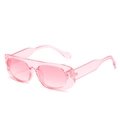 Vintage Damen-Sonnenbrille mit halbtransparentem rosa Rahmen und getönten Gläsern in Rosa - Transparenter Rosa Rahmen Rosa Linse