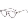Blaulichtfilter Brille im runden Retro-Design mit transparentem grauen Rahmen - Transparentes Grau
