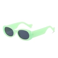 Retro mint green oval frame sunglasses with wavy temples and dark grey lenses - Green Frame Grey Lens