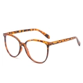 Montatura occhiali cat-eye tartarugata con lenti anti-luce blu e rivetti metallici - Montatura Tartarugata Lente Chiara