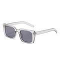 Lunettes de soleil carrées modernes en gris transparent avec verres gris foncé pour hommes et femmes - Monture Grise Lentille Grise