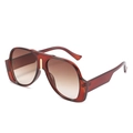 Vintage oversized sunglasses with transparent brown frame and gradient brown lenses - Tea Frame Gradient Tea Lens