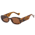 Classic tortoiseshell round frame sunglasses with brown lenses and wavy temples - Leopard Frame Brown Lens