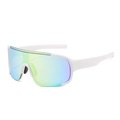 Lunettes de sport cyclisme avec monture blanche et verres dégradés vert-bleu irisés - En stock / Standard (TVA 13 % incluse) monture blanche revêtement doré