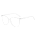 Transparent cat-eye anti-blue light glasses with oversized polygonal full-rim frames - Transparent Frame Clear Lens