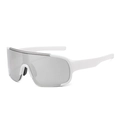 Lunettes de soleil cyclisme blanches avec verres miroir argent pour le sport de plein air - En stock / Monture blanche standard verres miroir argent