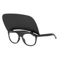 Gafas de sol negras con tapa abatible y montura grande con lentes transparentes - Marco Negro Lente Transparente (Sombrero Negro)