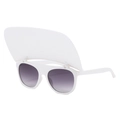 White flip-up visor sunglasses with gradient purple lenses for women beach vacation - White Frame Gradient Grey Lens (White Hat)